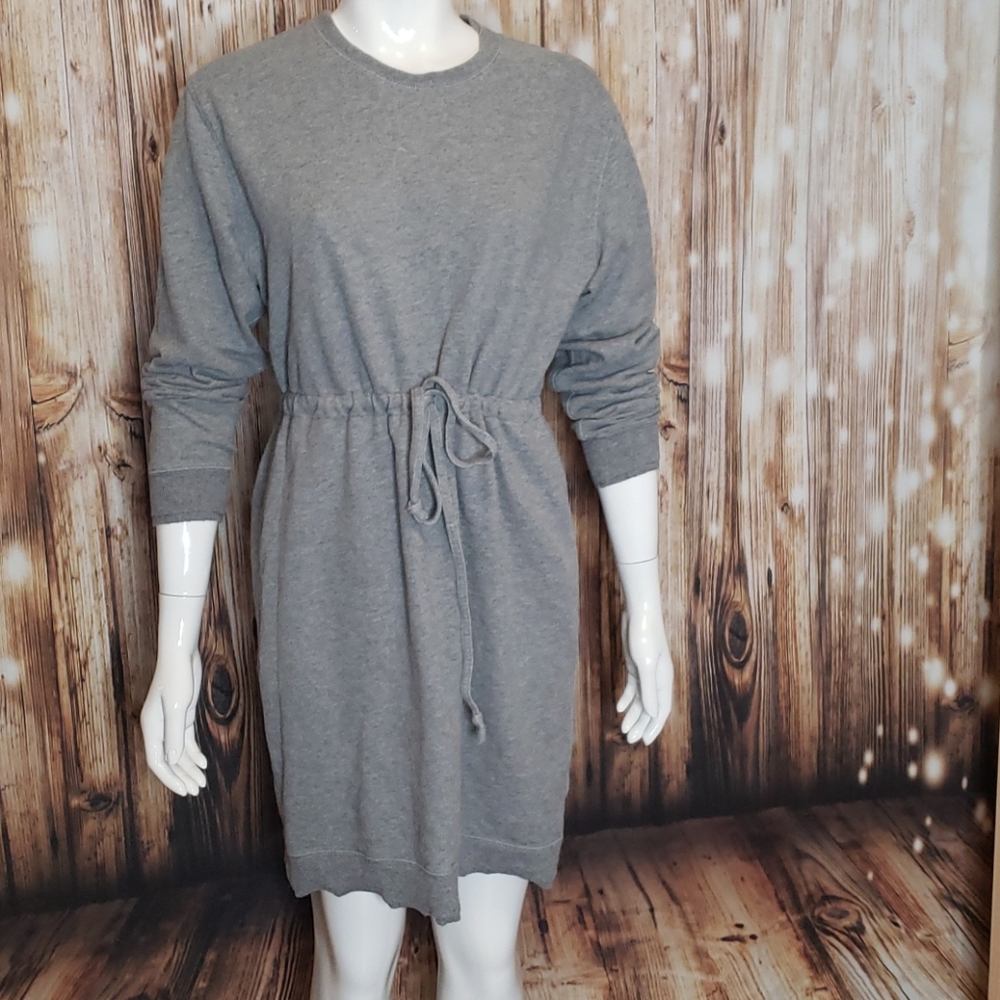 Norma Kamali gray sweatshirt dress